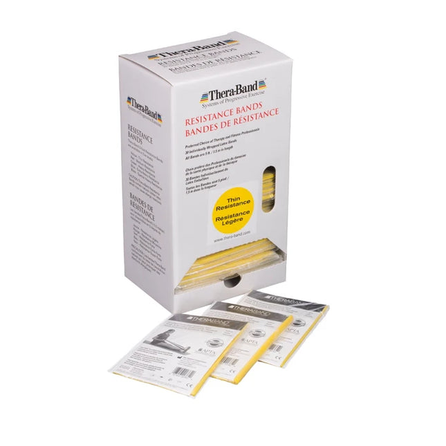 THERABAND Individual Professional Resistance Bands - Dispenser Box, 30 Pack