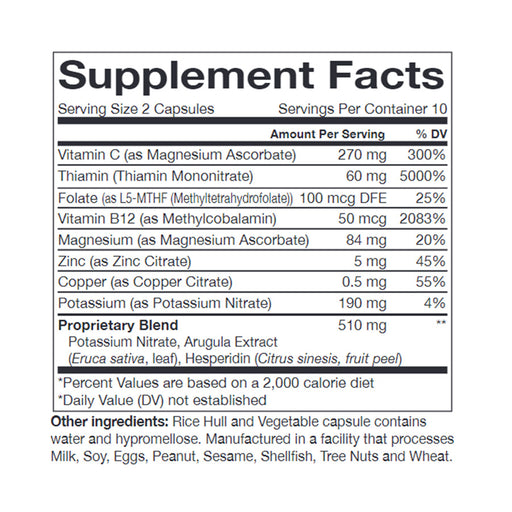 Approved Medical Solutions Nitric Oxide Supplements ingredient list