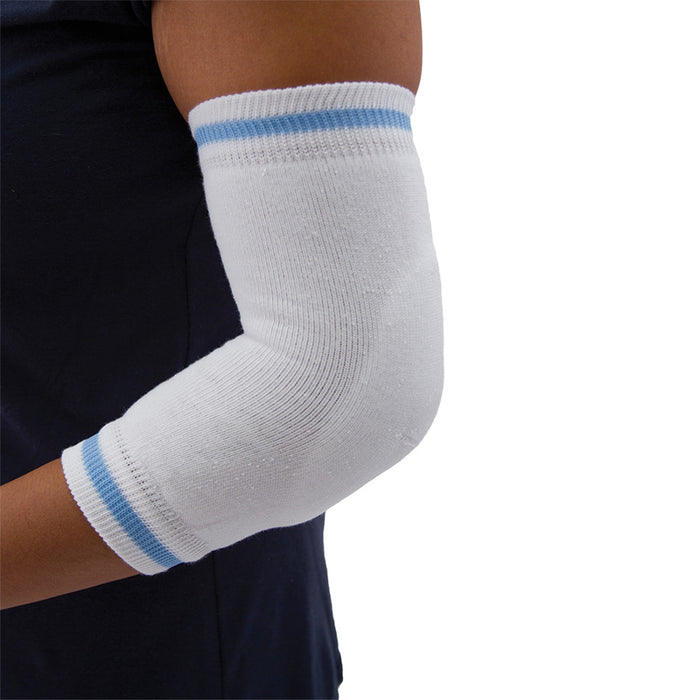 man wearing the Brid & Cronin Cradle-lite Elbow and Heel Protector on his elbow