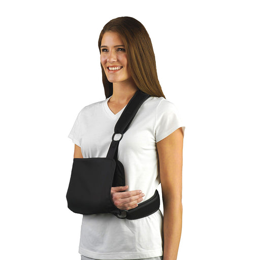 woman wearing the Med Spec Shoulder Immobilizer