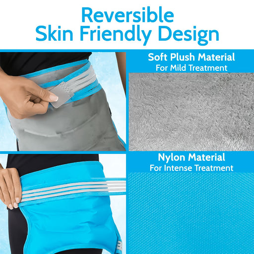 Vive Health Arctic Flex Hip Ice Wrap is reversible with 2 sides for different treatment intensities