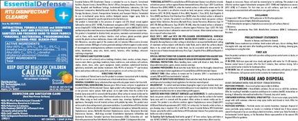 Stir Technologies Essential Defense RTU Disinfectant Cleaner instructions and indications