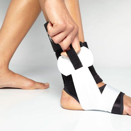 person adjusting BioSkin TriLok Ankle Brace