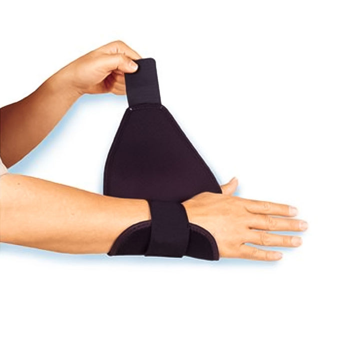 person putting on Hely & Weber Modabber Wrist Orthosis